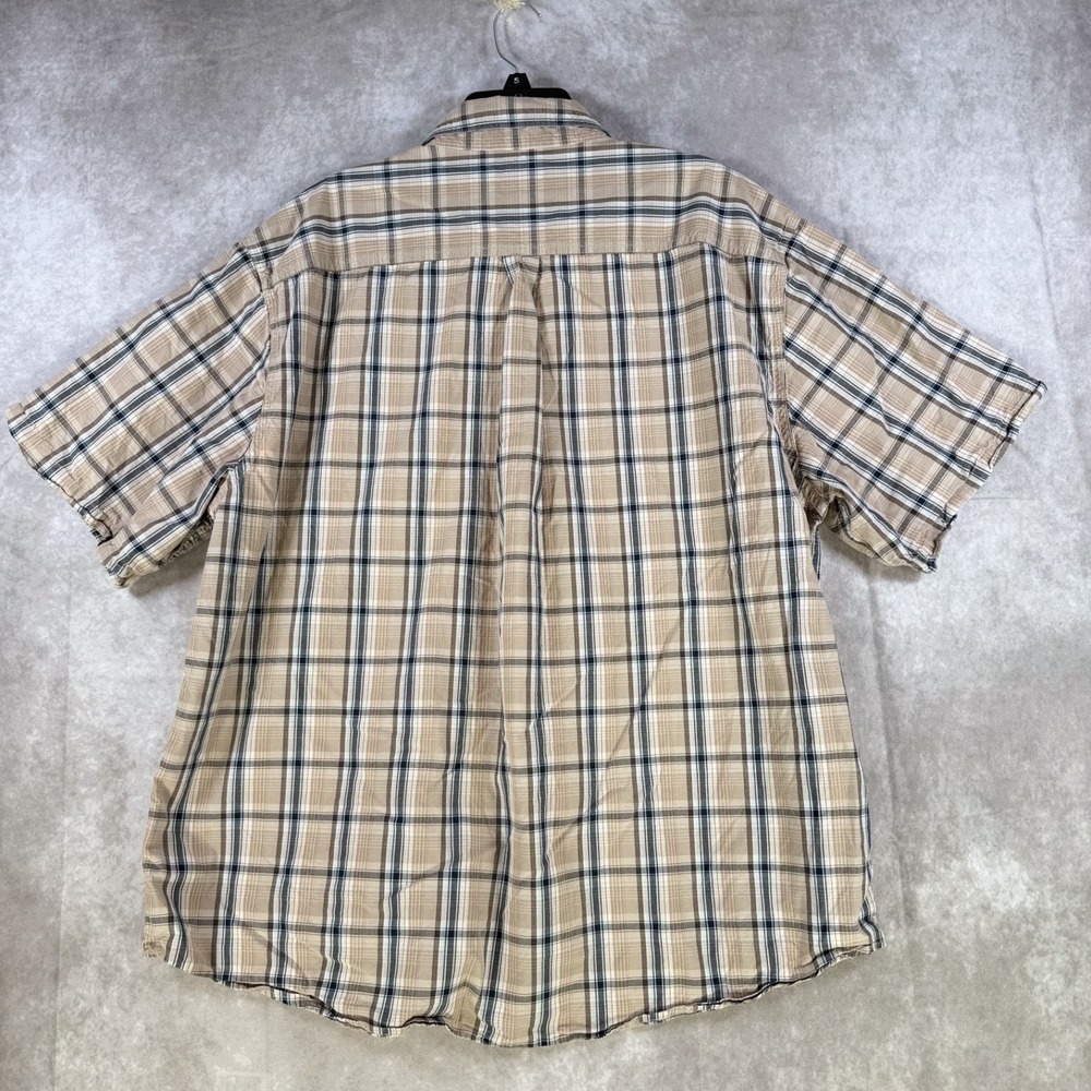 Carhartt Shirt Men 2XL Brown Plaid Short Sleeve Button Down Cotton Workwear - Picture 2 of 8